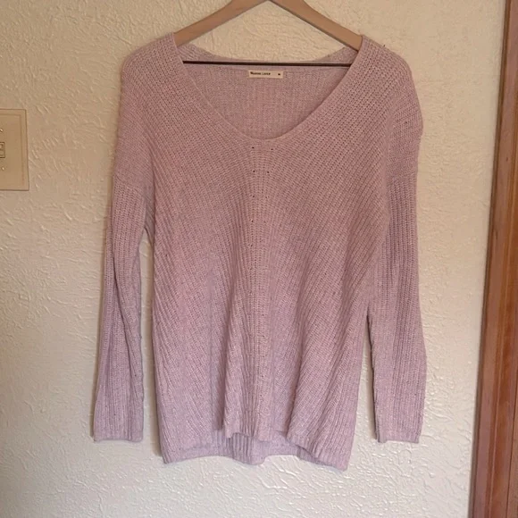 Marine Layer ribbed v-neck sweater cashmere blend - Picture 2 of 6